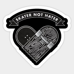 Skater not Hater, Cool Grunge Skateboard Rebel Sticker